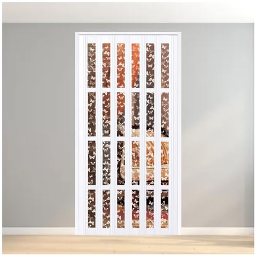 Extra breda dubbla vikdörrar Inredningsdörr, Dragspelsväggdörrar Interiör, PVC-skjutdörr Skärmvikdörrar Anpassningsbara(39x80in (99x203cm))