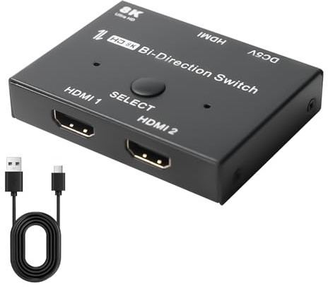 HDMI 2.1-switch Ultra HD 8K High Speed 40Gbps directional switch endast 2-i-1out 8K@60Hz 4K@120Hz Splitter Converter Splitter Bi-Directional Kompatibel med Xbox PS5-projektorer bildskärmar