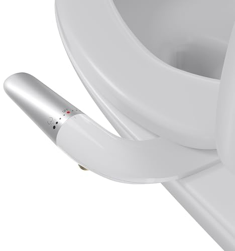 Hansrapo Left-Hand Bidet Attachment – Non-Electric, Ultra-Slim Toilet Bidet for Rear & Feminine Wash, Adjustable Water Pressure & Flow, Self-Cleaning Nozzle, Quick-Release, Easy Install with Full Kit