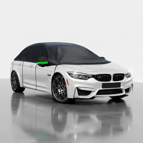 ASBHFC Mezzo Telo Copriauto Impermeabile per BMW iX1 (U11 2022-2025 2026), Protezione 4 Stagioni, Copertura Parabrezza Auto Antigelo, Neve e Ghiaccio, Telo Protezione Sole Anti-UV