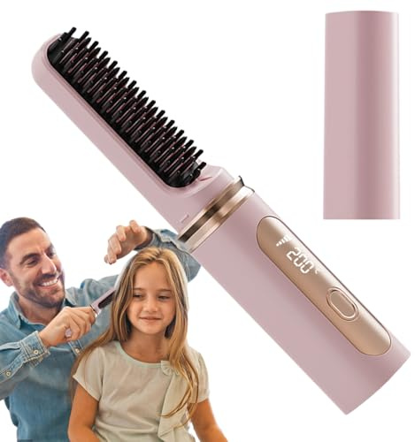 Fer à lisser sans fil pour femme, fer à friser rechargeable à chauffage rapide avec température réglable, moins de dommages causés par la chaleur, pour femme