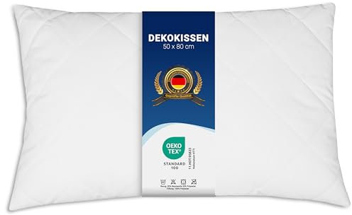 ZOLLNER Komfortables Kopfkissen - 50x80 cm - mit Reißverschluss – Individuell anpassbare Füllung aus Synthetikfasern - bis 95°C waschbar - Bezug aus Baumwollmischung - Hotelqualität