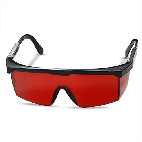 FREEMASCOT OD 4+ 190nm-550nm Wavelength Laser Safety Glasses for Typical 405nm, 445nm, 450nm,520nm,532nm Laser Light for Hair Removal Laser Treatment Eye Protection Goggles (Red)