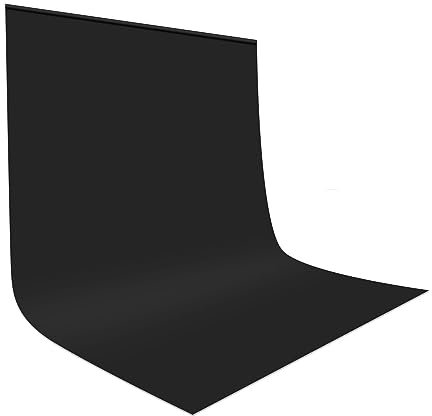 UTEBIT Fotostudio Hintergrund Schwarz, 1.5mx2m Faltbare Photography Backdrops Polyester Faltenfrei Fotoshooting Background Tuch Fotohintergrund Muslin für Fotografie,Video (Kühl Bügeln)