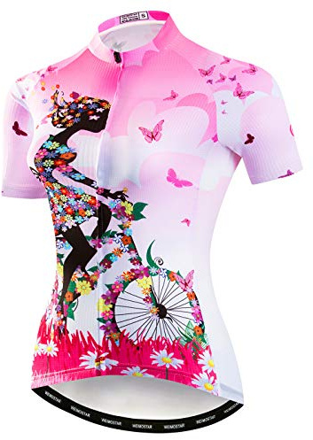 Hotlion Womens Cycling Jersey Summer Short Sleeve Bicycle Shirt Breathable Bike Jacket…