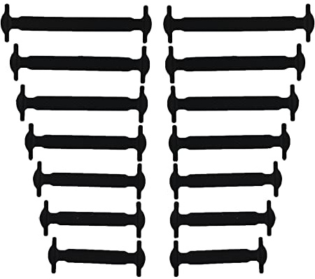 CCSOFTIME No-Tie Trainers Laces for Adult & Kids, Elastic Flat Black Stretchy Laces - Waterproof - Adult