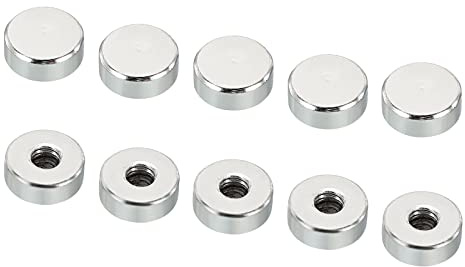 PATIKIL M6 Cappuccio Dado, 10pz Dado Dado Vite Cappuccio Inserimento Bullone Copertura Piatto Femmina Filettatura Ferramenta Raccordi Luce Fissaggi Argento Tono