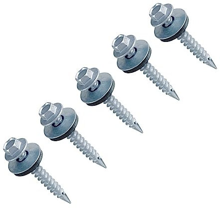 TERF® Thin Metal Corrugated Roofing Sheet to Timber Self Drilling Screw 6.3mm X 32mm (No.14 X 1.1/4) Hex Head Slash Point Corrugated Roofing Screw With EPDM Sealing Washer - Pack of 20