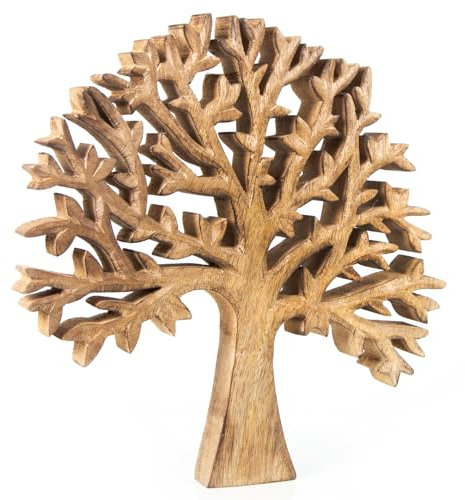 Logbuch-Verlag Lebensbaum Holz Deko Geschenk Baum des Lebens Skulptur zum Hinstellen 31 cm Geburtstag Hochzeit Geschenkidee