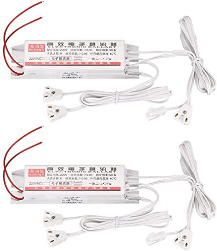 XYWHPGV Reattore per fluorescente a risparmio energetico AC 220V 2x36W per lampadina a tubo T8 2 pezzi(2bc69 10082 9be9a 9646f 586a0 917b6