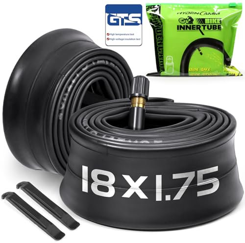 Hydencamm 2 Pack 18 Inch Bike Tube Fit 1.75/1.95/2.125 with 32mm Schrader Valve, 18x1.95 Bicycle Tube with 2PCS Levers, 18x2.125 Bike Tube Compatible with Kids/Road Bikes (2 of One Size)