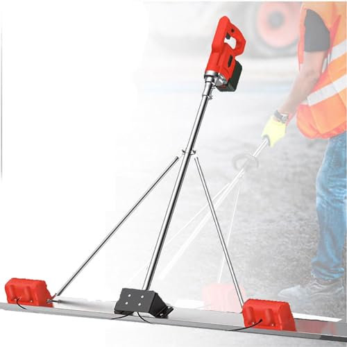 Kit Vibrant pour Chape en béton, grattoir électrique pour Chape en béton, Outil de Finition du béton, alimenté par Batterie, Outil de Finition pour Chape en béton,2batteries-1.5M
