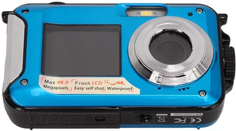 Appareil Photo Numérique étanche sous-Marin 48 MP, Caméra Vidéo étanche 2,7 K, Appareil Photo Numérique étanche Double écran, 2 à 3 Heures de Prise de Vue, Carte Micro 128 Go