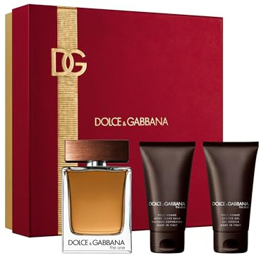 The One by Dolce and Gabbana for Men - 3 Pc Gift Set 3.3oz EDT Spray, 1.7oz After Shave Balm, 1.7oz Shower Gel