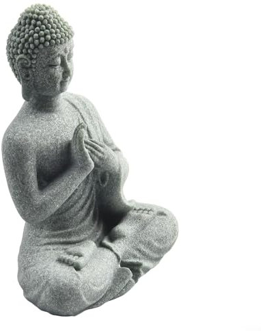 Statue de jardin Bouddha en résine style zen intérieur extérieur pour espaces tranquilles (C)