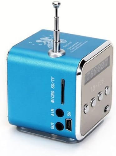 Mini Bluetooth Speaker,Digital Mini Portable FM Radio Radio Mini Speaker USB SD TF Card MP3 Audio Player (Blue)
