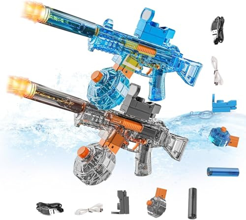 Electric Water Gun, 2025 New Automatic Water Gun, 26FT Super Powerful Pistol, Large Capacity Water Squirt Guns, Water Pistols Water Toy Guns for Summer Swimming Pool Beach Party (Grey+Blue)