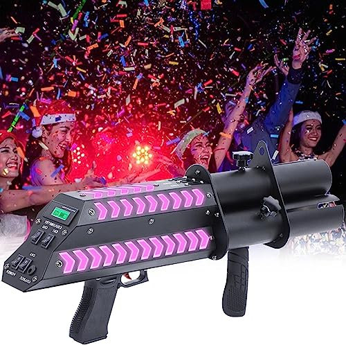 Lanzador eléctrico de confeti, esencial para fiestas, crea un ambiente vibrante para bodas, conciertos, eventos