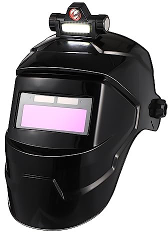 CIYODO Casco Da Saldatura Oscuramento Automatico Solare, Da Saldatore Ampio Schermo e Regolazione a 8 Livelli, Casco Di Leggero e Traspirante Per Saldatura, Molatura e Taglio