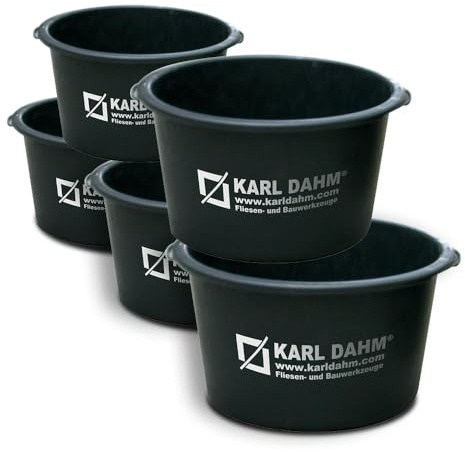 Karl Dahm Secchio per malta da 40 l, in plastica, per malta, detriti, lavori di giardinaggio e ristrutturazione, robusto e impilabile, per artigiani e cantieri, art. n. 10406 (5)