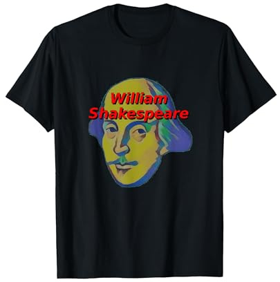 William Shakespeare Portrait stylisé Meme T-Shirt, Homme, Noir, M