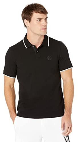 ARMANI EXCHANGE Double Stripe Polo Uomo, Nero (Black 1200), Medium