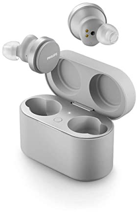PHILIPS TAT8506WT - Auriculares inalámbricos Verdaderos, cancelación de Ruido, Auriculares inalámbricos para Adultos, Auriculares intraurales con micrófono Dual y Control táctil, conectividad