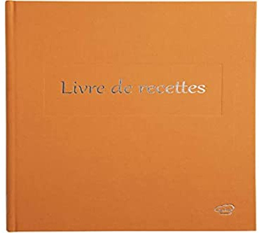 Le Dauphin - Réf. 207162D - 1 livre de recettes de cuisine - Extérieur et dos en toile - Format vertical - Dimensions : 22 x 17 cm - Titre lettres argent - 96 pages blanches - Couleur orange