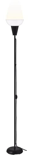 HSD Tall Floor Lamp Uplighter, Floor Lamps for Living Room Bright Lighting, Standing Lamp Tall Industrial Floor Lamp Reading for Bedroom, Work with Smart Plug, Lighting Lamp, Black & White (180 CM)