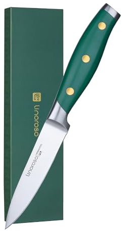 linoroso Paring Knife 3.5 inch Small Kitchen Knife with Premium Gift Box, German Carbon Stainless Steel Fruit Knife, Ultra Sharp Knife for Cutting and Peeling, Gifts for Women and Men