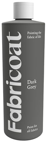 Fabricoat Fabric Paint – Restore or Change the Colour of Any Fabric - Paint Directly Onto Fabric - Transform Anything – Sofas, Lampshades, Car Interiors (250ml, Dark Grey)