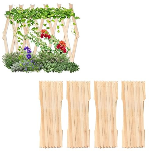 Wooden Trellis Garden wall Trellis Expanding Panels, Garden Fence Trellis for Climbing Plants & Flowers, Wall Trellis Fence Panels, Wall Decor Hanging Frame for Indoor Outdoor 6ft x 1ft (1)