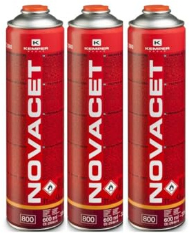 Kemper - 3 cartucce di gas 330 g propano mix NOVACET 600 ml caramella gas universale valvola 7/16