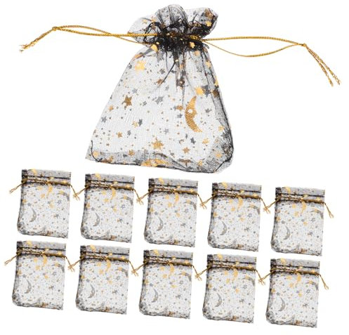 OSOLADY Lot De 100 Sachets En Organza Transparents Élégants Avec Cordon De Serrage Pour Bijoux Fête De Mariage Friandises 9 Cm