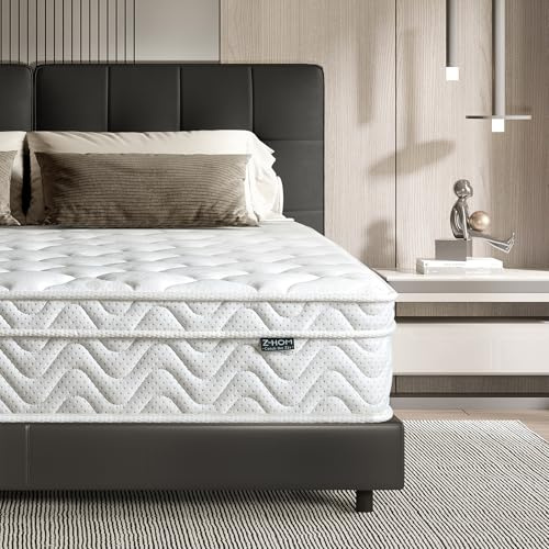 Z-hom Small Double Mattress, 10.3 Inch Hybrid Mattress 4FT with Breathable Foam and Individually Pocket Spring - Medium Firm, Cozy and Breathable Fabric - Motion Isolation(120×190×26cm)