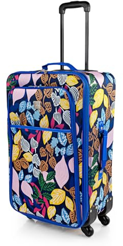 ITACA - Maleta Mediana con 4 Ruedas Giratorias para Viajes Largos Tipo Trolley Ideal como Maletas de Viaje Grandes 23 Kilos, Resistentes, Azulon