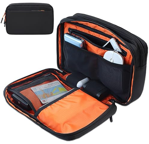 Teskyer Kabeltasche Organizer - wasserdichte, Tragbar, Reise Gadgets, Travel Essentials, 25 x 17 x 8 cm, Schwarz