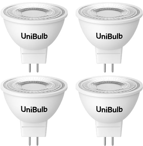 Unibulb GU5.3 MR16 3.4W Energy Efficient LED Spotlight Light Bulb, 345 Lumens, 3000K Warm White, 35W Equivalent, 15,000hr Life, Non-Dimmable, Pack of 4