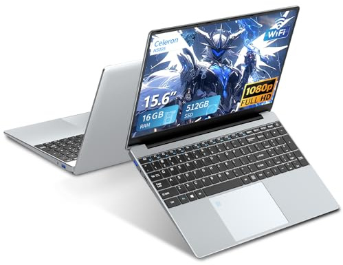 Txxren 15.6 inch Laptop, 16GB LPDDR4 RAM 512GB SSD Notebook, Celeron N5095 Processor 1080P FHD Touch ID Win11 Pro Laptops Computer, with Full Size Backlit Keyboard, WIFI 5, BT 4.2 PC Computer