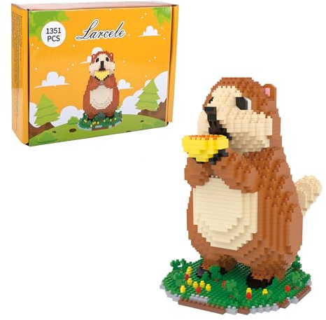 Larcele 1351 Pièces Micro Marmotte Blocs de Construction Kit, Bricolage Mini Blocs de Briques Jouet Set pour Les 12 Ans et Plus DZJM-02