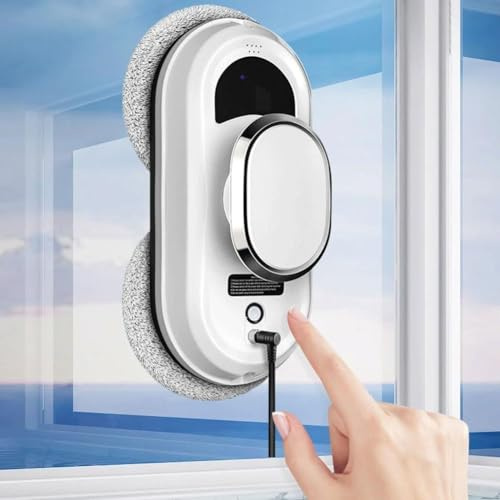Smart Robot Window Cleaner - 3800Pa Strong Suction, Intelligent Electric Window Cleaning Robot with Remote Control for Indoor/Outdoor Use, Includes 10 Mops