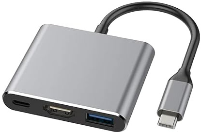 Adattatore USB C a HDMI 4K@60Hz, USB C to HDMI Multiport con Porta USB 3.0 e Ricarica PD 100W, Compatibile per iPad, MacBook,Samsung S24/23, Dell, Windows, Surface