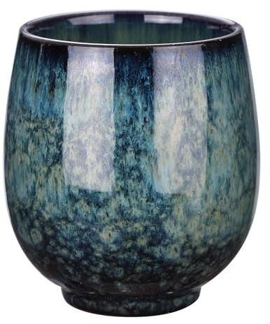 QUARKZMAN Tazas De Cerámica China 5.41oz Juego De Té Tradicional Gong Fu Taza De Té Japonesa Sin Asa Para Mate Café Vino Bebidas Azul Zafiro