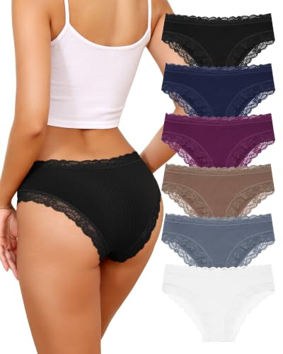 Levao Culotte Femme Coton Slip Brésilien Dentelle Respirant Hipster Panties