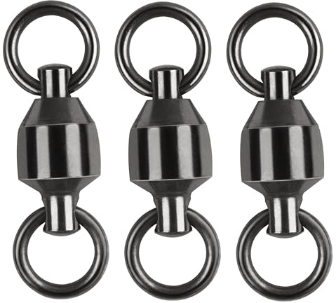 Ball Bearing Fishing Swivels Tackle - Barrel Swivel Connectors, High Strength Stainless Steel Solid Welded Rings for Saltwater Freshwater Lures Leader Lines, 25pcs, Size1 45lbs
