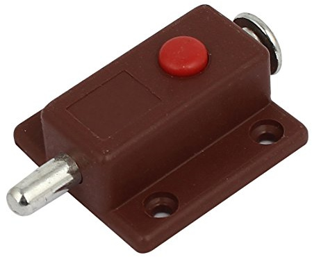 sourcing map Verrou Loquet Bouton Targette Placard Plastique Bouton Contrôle Automatique Barrel boulon Serrure Marron