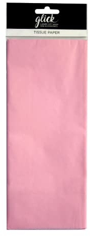 Glick Four Sheets of Light Pink Tissue Paper, Each Sheet 750mm x 500mm When Opened, Tissue Paper Pale Baby Pink, for use in Gift Wrapping & Other Arts and Crafts
