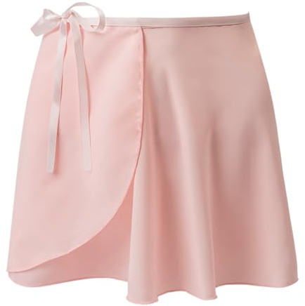 Tancefair Falda de ballet para niñas, falda cruzada de gasa para baile, falda cruzada de ballet con lazo ajustable en la cintura, leotardos de baile para niñas y mujeres