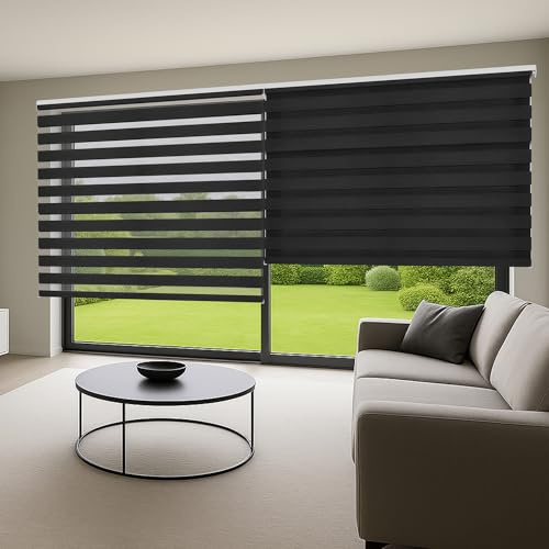 STORESDECO Doppelrollo mit Bohren 250H x120B cm für Fenster & Türen - Zuverlässiger Lichtschutz & Sichtschutz - Kindersichere Rollos für Fenster mit Bohren & Einfacher Montage - Made in Europe
