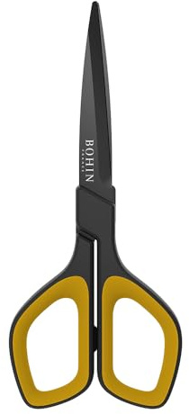 BOHIN France Tijeras Para El Hogar - Ligeras y Duraderas, Revestimiento de Titanio, Tijeras para Cortar Tela y Papel, Acero Inoxidable, 16cm - 1 Pieza